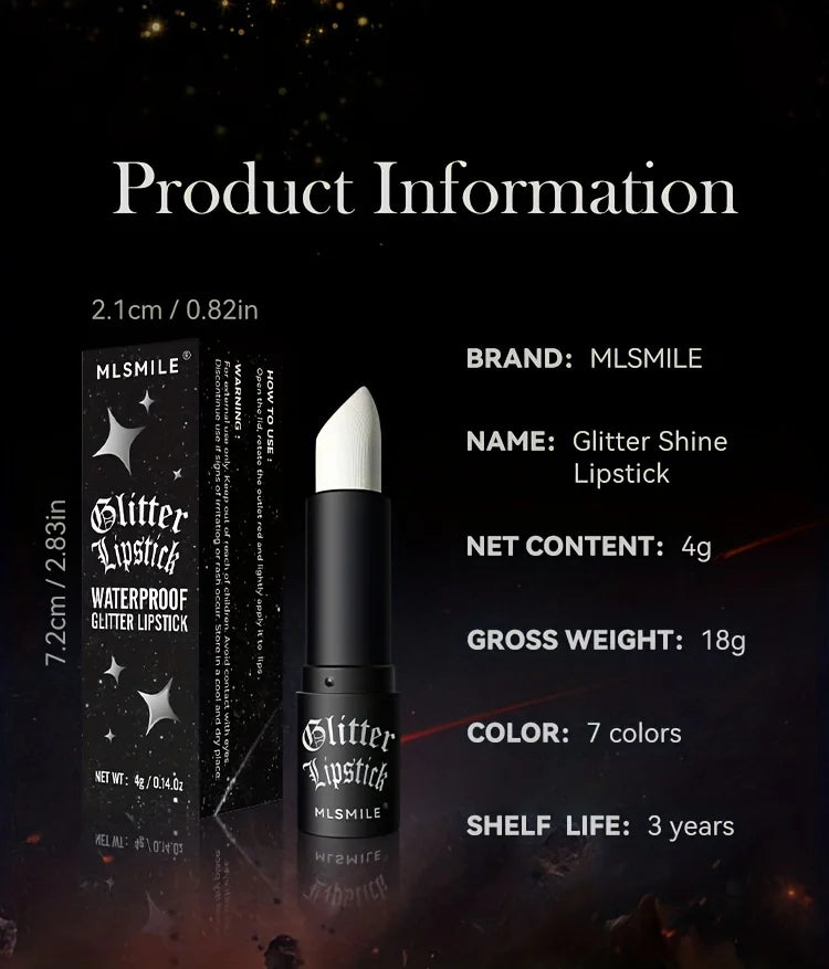 
                  
                    7 Colors Glitter Lipstick Hydrating Sparkling Shine Lip Color
                  
                