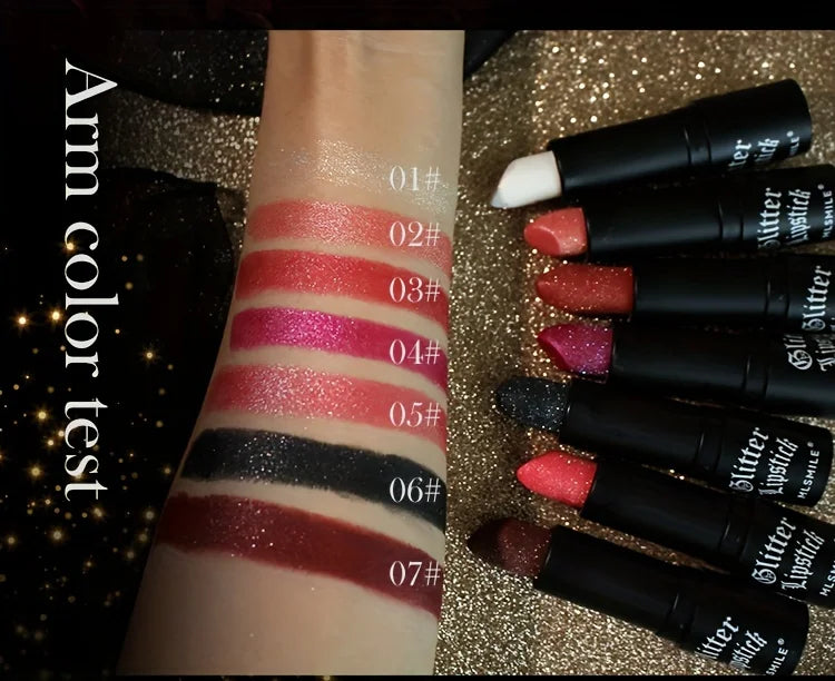 
                  
                    7 Colors Glitter Lipstick Hydrating Sparkling Shine Lip Color
                  
                